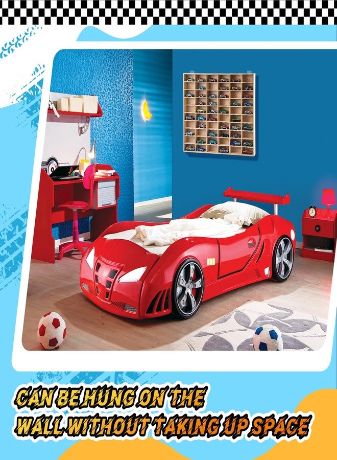 Seenelling Hot 1/64 Diecast Wheels Display Case Holds Toy Cars Wooden Wall Mount Car Display Shelf Storage Organizer Case for Toy Collectibles, Wheel, Model, 10 Layers (60 Spaces) - Image 4